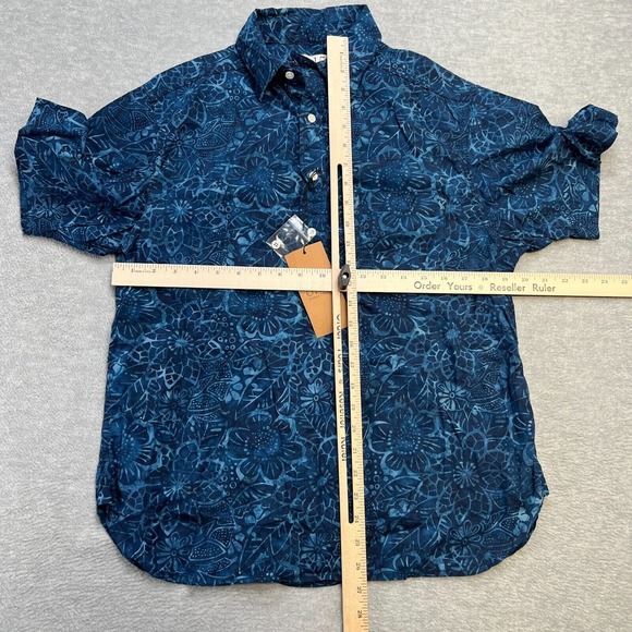 8.15 August Fifteenth Shirt Mens Small Blue Tropical Popover Chinstrap Collar‎ - Picture 8 of 8